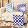 Blue and White Geometric Cushion Cover Soft Plush DoubleSided Printed Sofa Pillow Cushion Cover  Cozy AllSeason Decor Gift