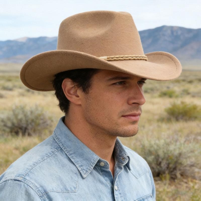 Cappelli da Cowboy Occidentali Classici Stile Unisex Elegante Per Attività All'Aperto e Abbigliamento Casual Fibra di Poliestere