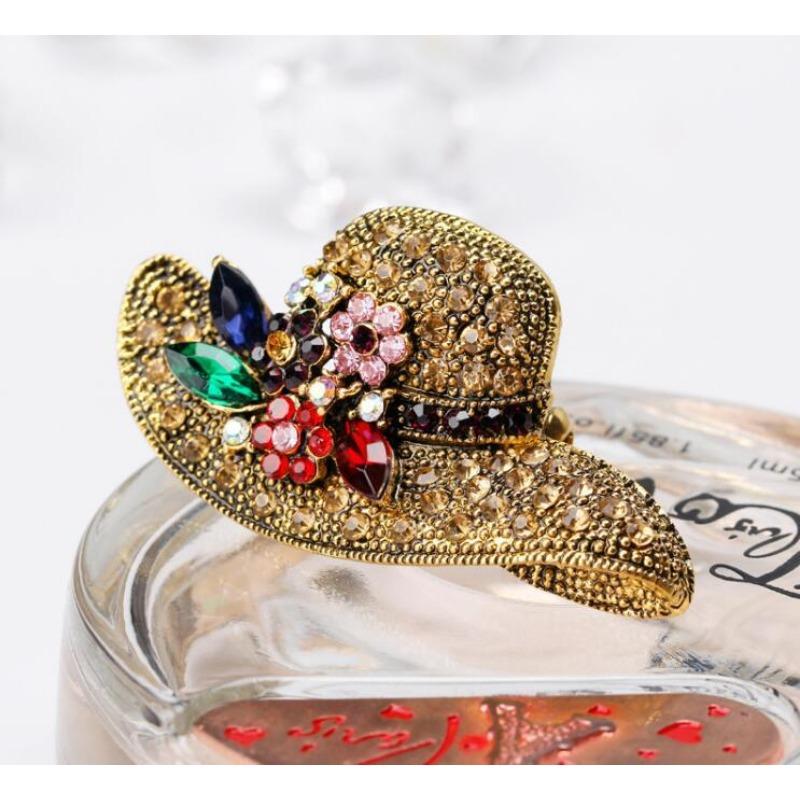 Artistic Style New Alloy Chest Flower Sun Hat Brooch, Versatile Accessory with Temperament