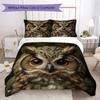 Classic Realism Owl Pattern Bedding Uilt Set Uilt Cover Pillowcase Home Decoration Birthday Gift (1 * Duvet Cover + 2 * Pillowcase Without Core)