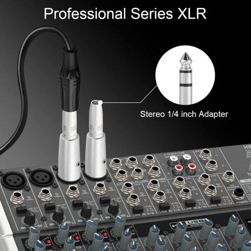 Xiatiaosann XLR 3-Pin Male to 6.35mm Female Converter Adapter Socket Audio Connector TRS Jack, XLR Female to 6.35mm Female Microphone Mixer Stereo Con