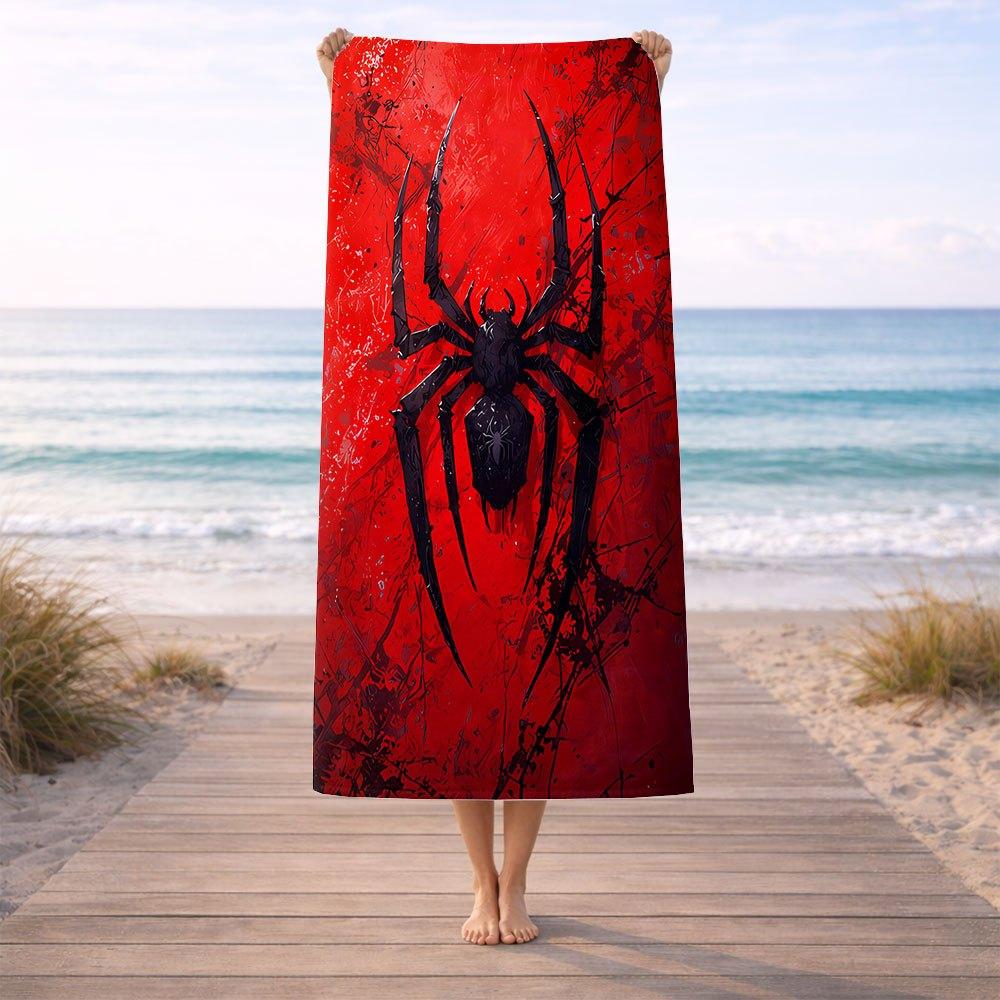 

Gothic Spider Art Beach Towel Flat Print Soft Absorbent Microfiber Bath Towel for Beach Party Pool Party Bedroom Decor W30*H60(CM)