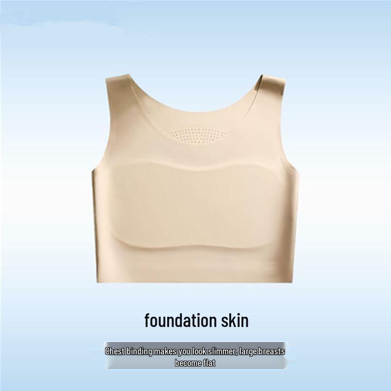 Seamless Chest Binding Sports Bra: Anti-Sag, Gather Underarm Fat, Super Flat Design for Larger Busts.