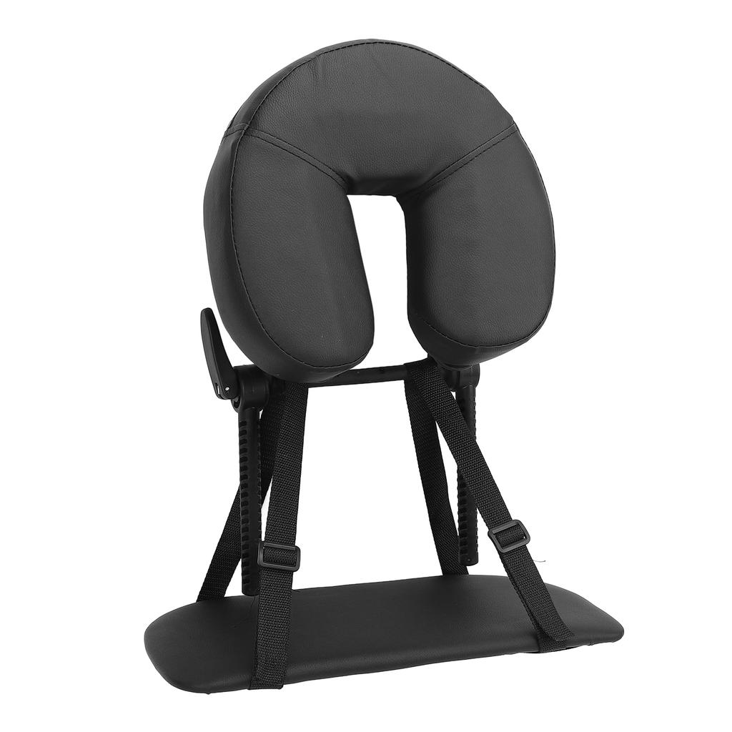 Beauty Bed Headrest Cradle U Shape Adjustable Folding Massage Table Face Cradle Pillow for Beauty Salon Black