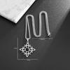 Witch Knot Natural Stone Moon Pendant Necklace Irish Celtic Knot Lucky Jewelry for Men Women Stainless Steel