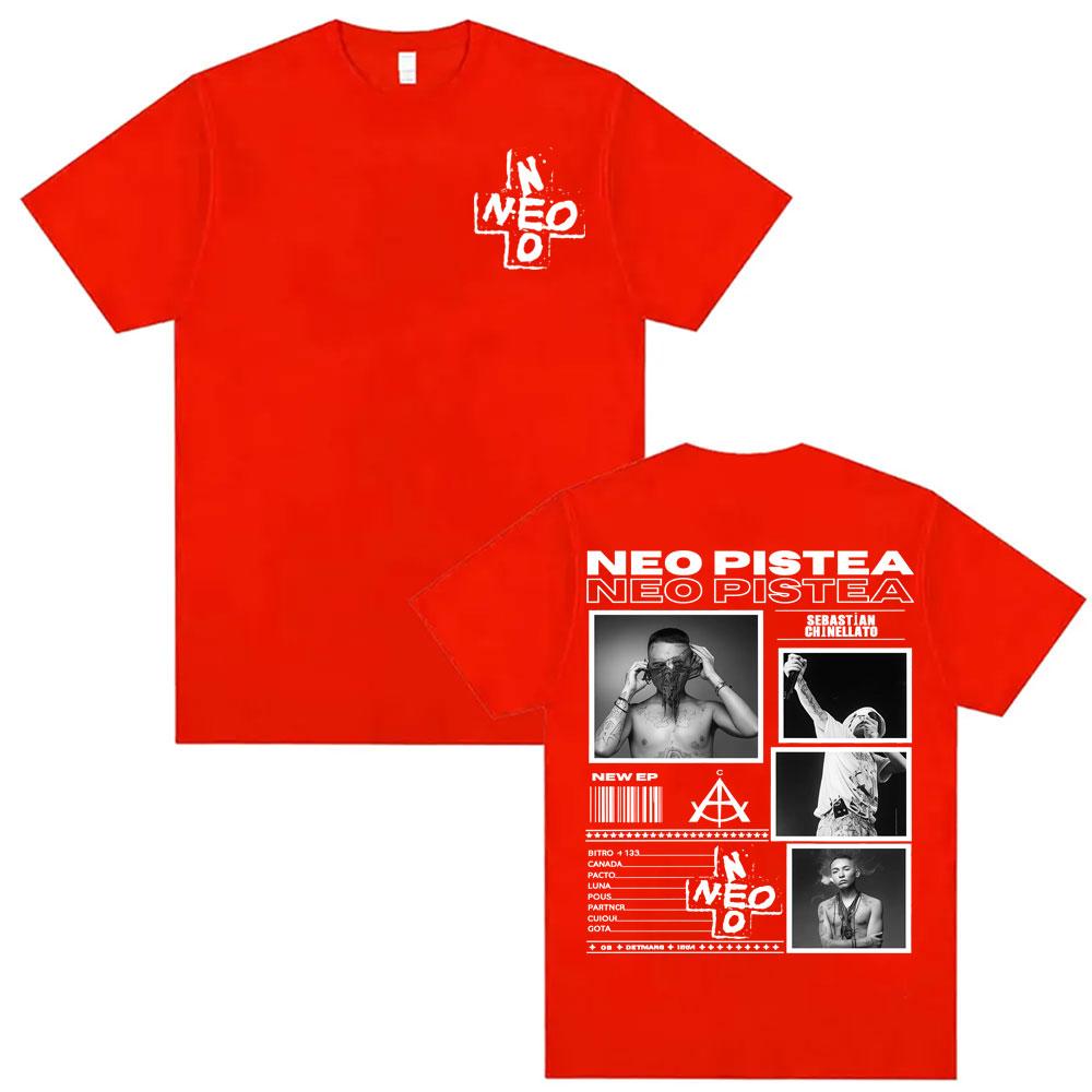 2025 Rapper Neo Pistea Album 2025 Tour Cover Print T Shirt Men Clothing Hip Hop Punk Street T-shirts Summer Short Sleeve T-shirt