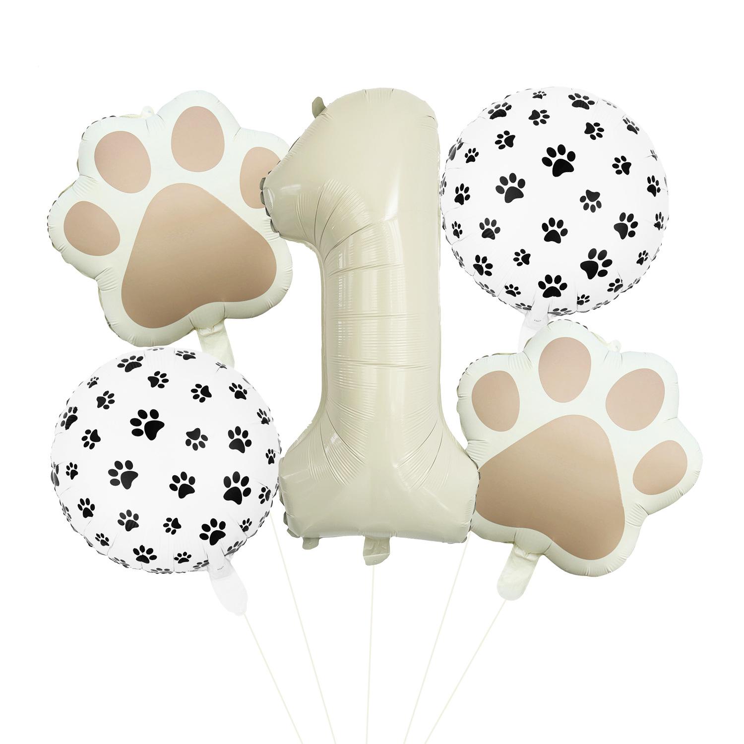Pet Paw Aluminum Film Balloon Set 32 Inch Digital Balloon Celebration Children S Birthday Party Decoration Balloon Arrangement Paw Balloon Set 1