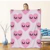 Cute Lash Blanket Pink Flannel Heart Eyelash Throw For Bedding