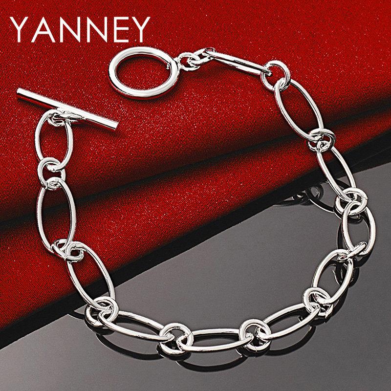 925 Sterling Silber 8 Zoll Exquisites Klassisches Armband Damen Modeaccessoire Hochzeitsfeier Gastgeschenk Schmuck