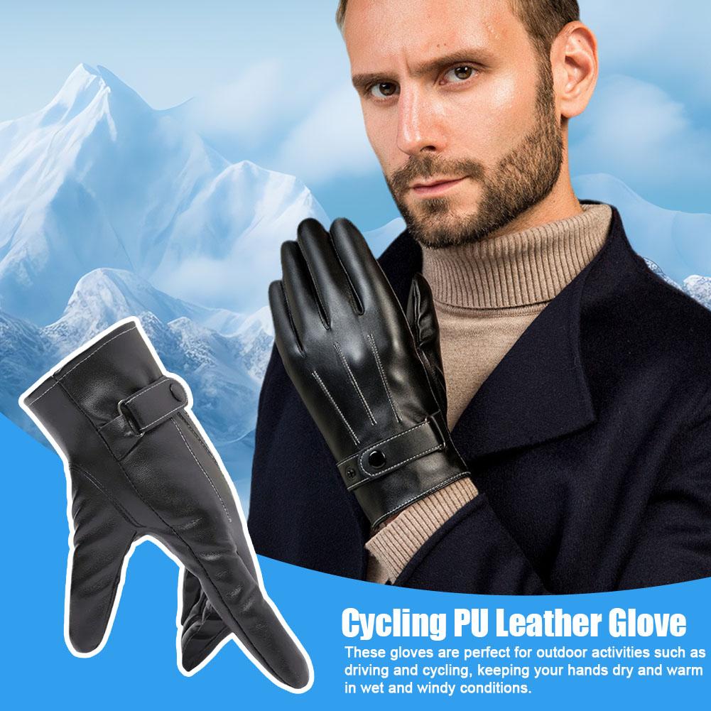 

1 пара мужских велосипедных перчаток из искусственной кожи, высококачественные полные перчатки 2023, теплые перчатки для верховой езды, новые зимние G9J8