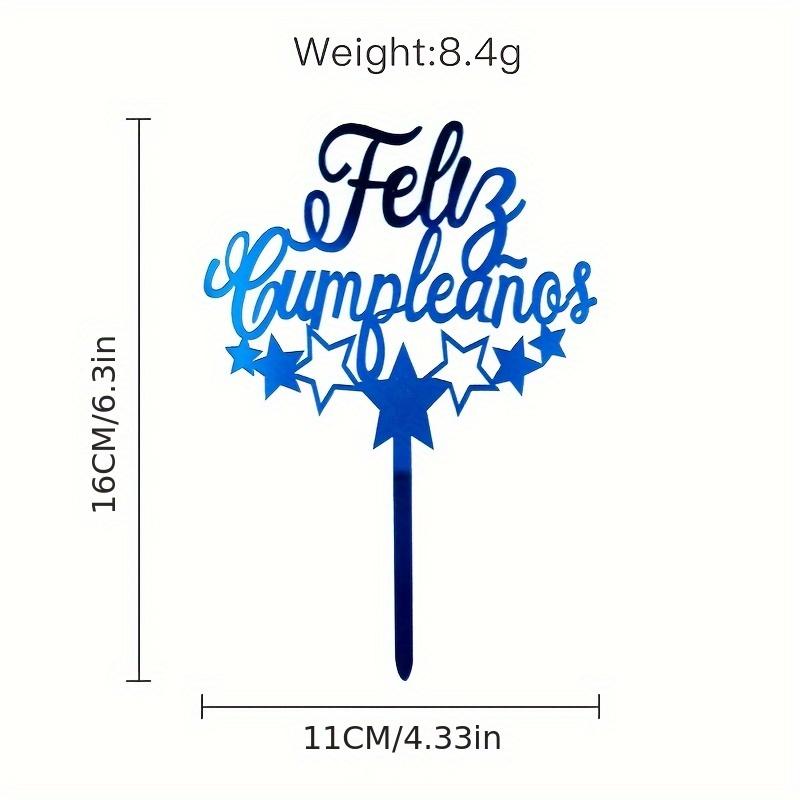 1pc  Spanish Acrylic Birthday Cake Insertion Birthday Party Cake Decoration
