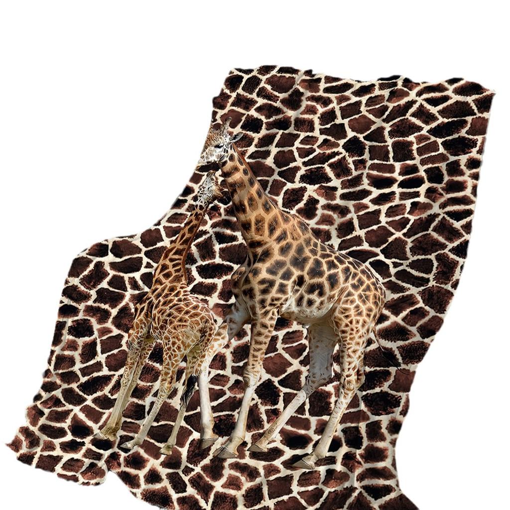Giraffe Print Blanket Flannel Blanket for Sofa Office Bed Camping Travel Gift Blanket