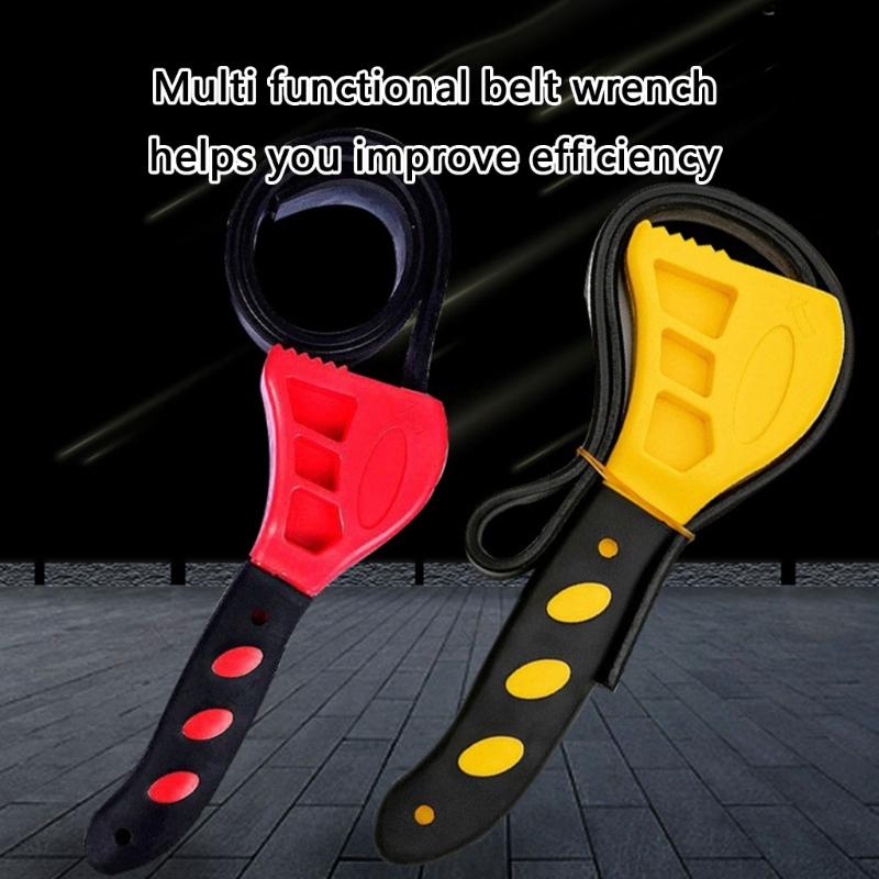 2Pcs Strap Wrench Set Adjustable Rubber Belt Wrench for Oil Filter Wrench Set Jar Opener Shower Head Wrench Water Filter