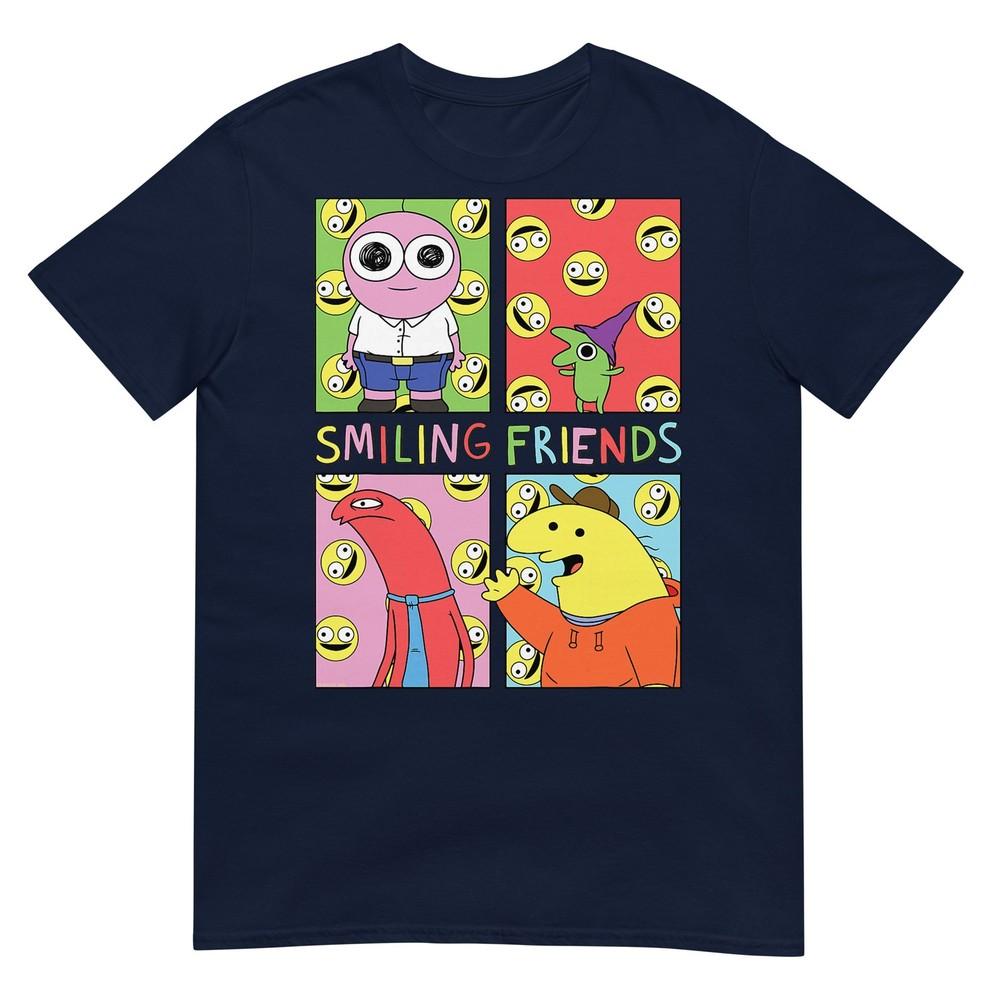 Smiling Friends Pop Art Character Grid Funny Cartoon Tshirt