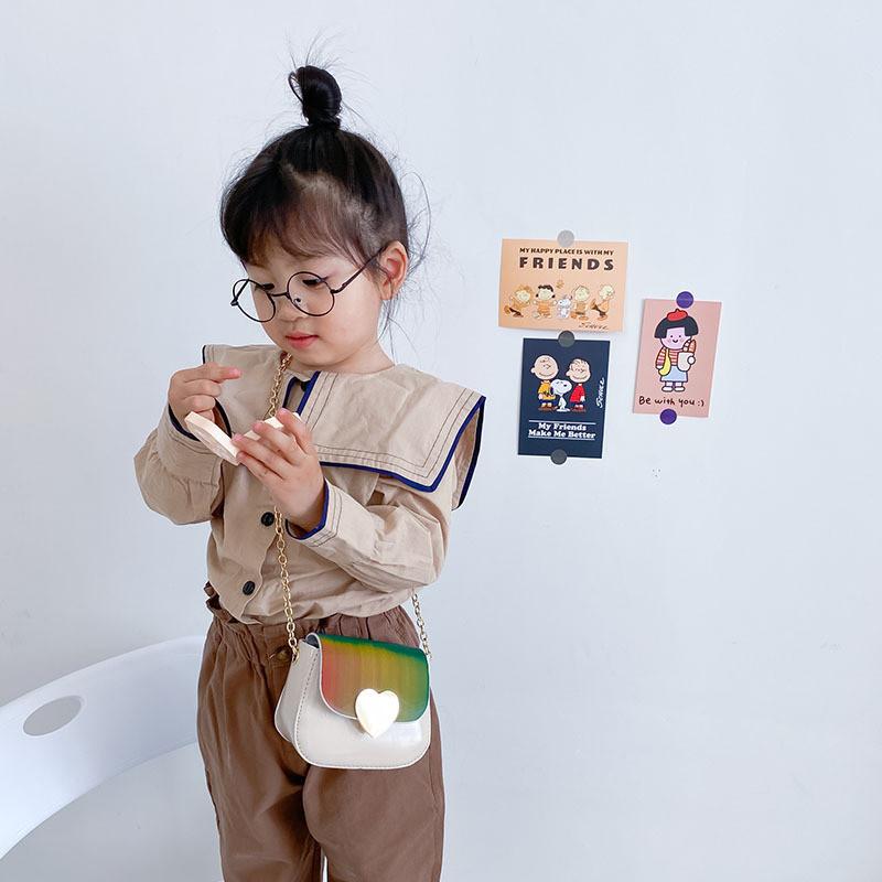 Stylish Mini Chain Bag For Kids In Black Pink White Purple Green Colors Perfect For Girls