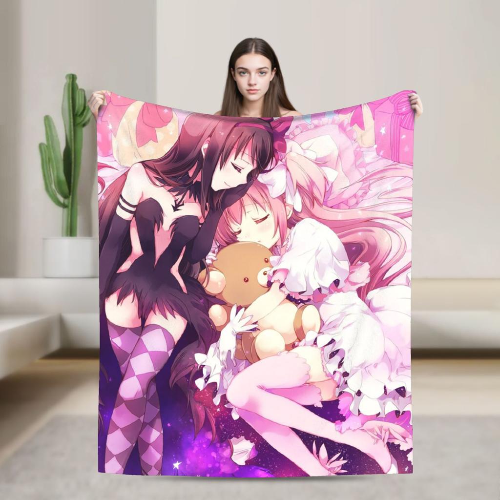 Mahou Shoujo Puellas Magis Madokas Magicas Blankets Sayaka Miki Flannel Awesome Warm Throw Blanket for Coverlet Textile Decor