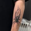 Premium Style Personality Dark Domineering Men'S Black Spider Tattoo Sticker