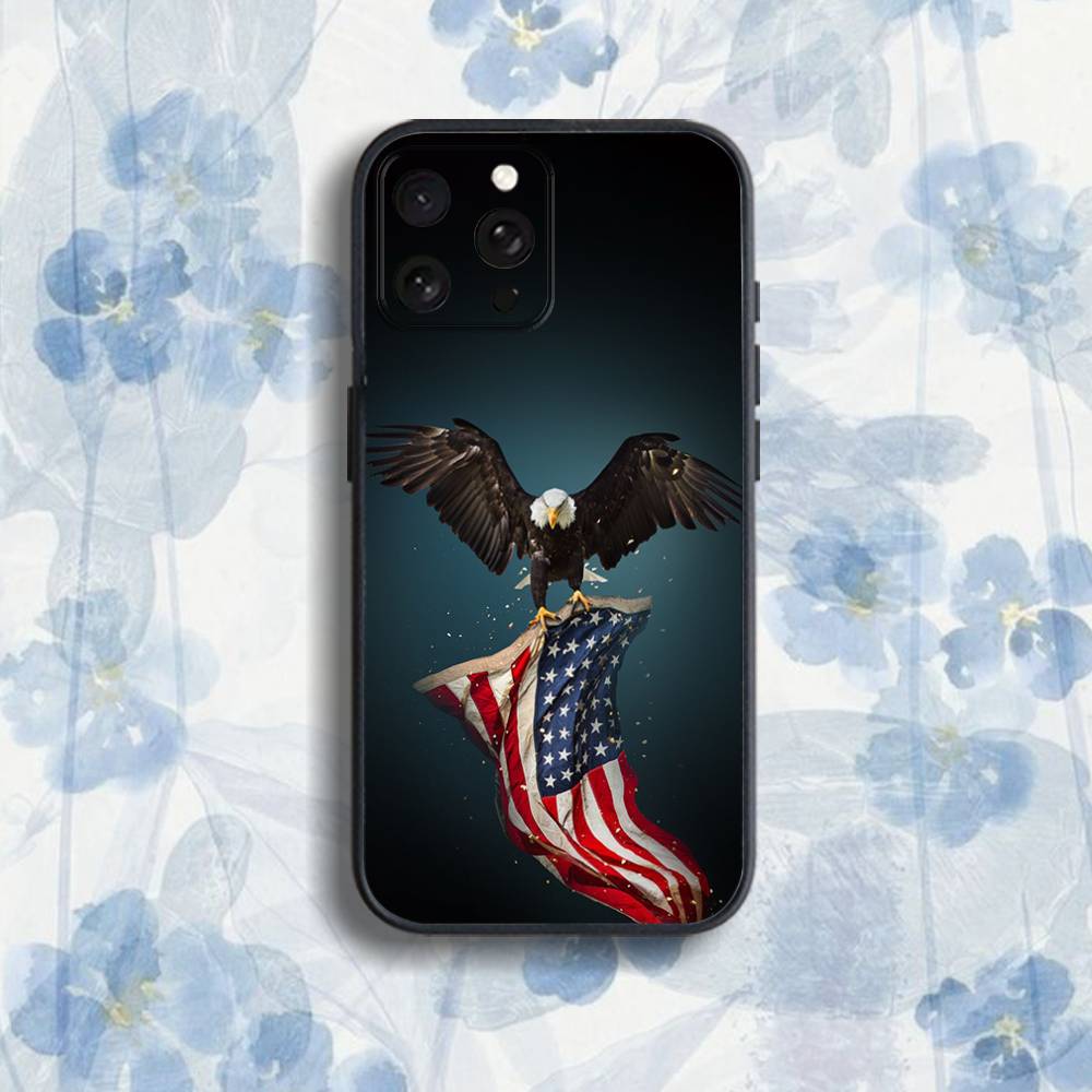 America U-USA F-Flag Phone Case For iPhone 17,16,15,14,13,12,Pro,Max,Plus,E,SE4,Air,Mini Black Soft Box