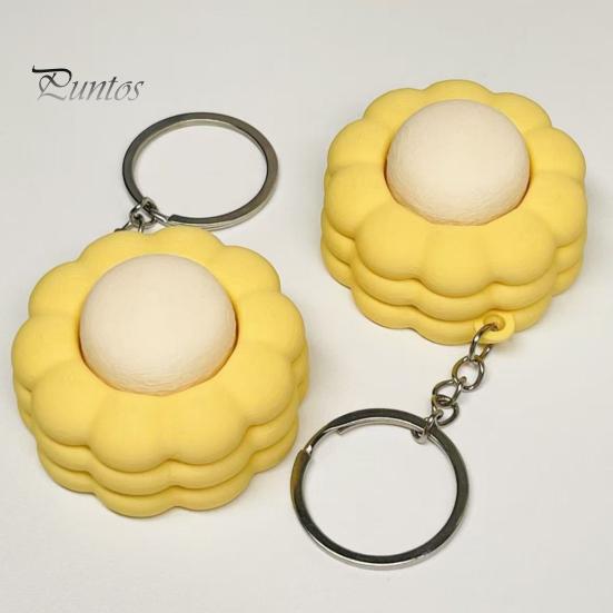 Soft Texture Keychain Corn Shape Fidget Toy, 3D Printed Decompression Button Pendant, Pendant Stress Relief Smooth Keyring, for Students Adults