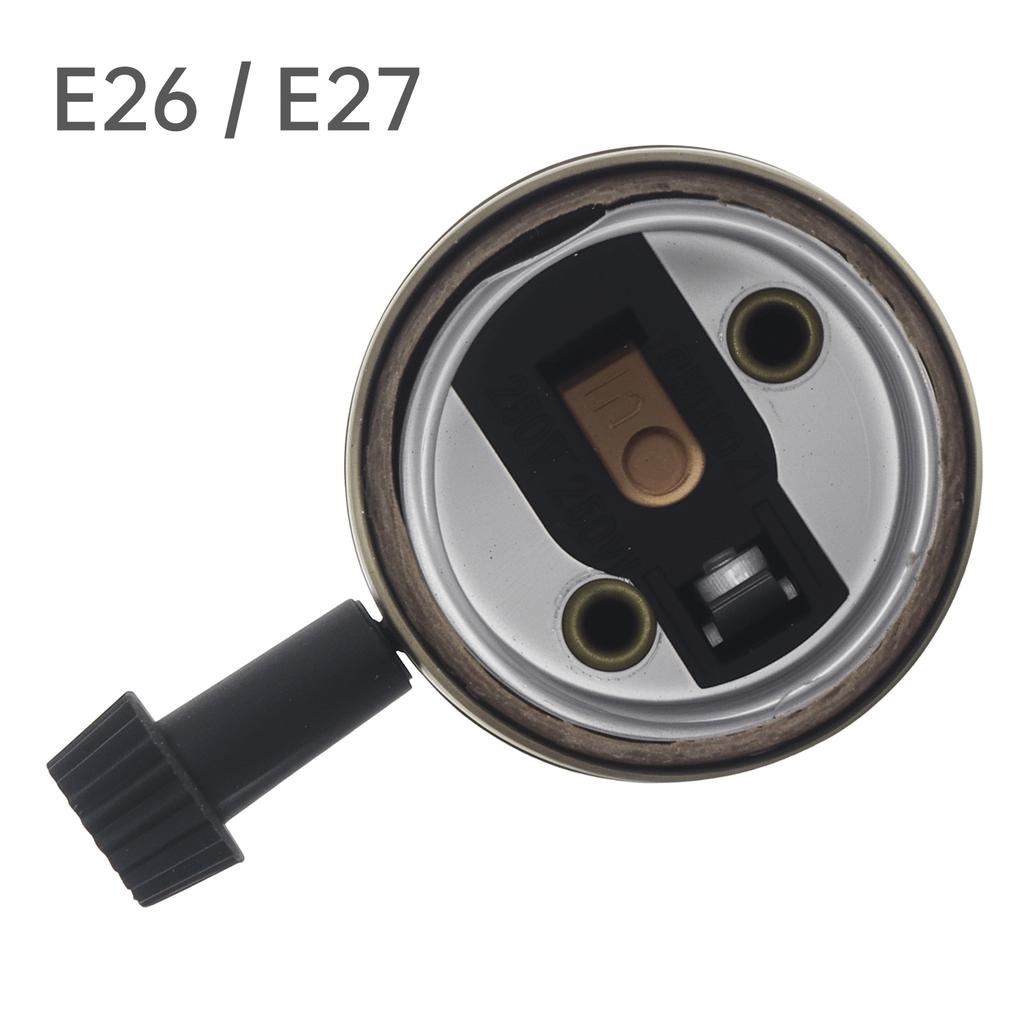 Vintage Retro Industrial Edison E26 E27 Pendant Lamp Socket Medium Base Ceiling Hanging DIY Lighting Project Knob Switch Secure Connection