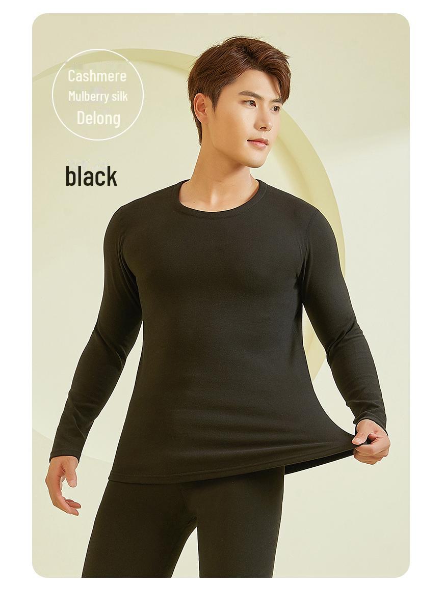 

Чоловічий термокомплект з вовни та шовку - Осінньо-зимові речі для тепла XXXL чорний