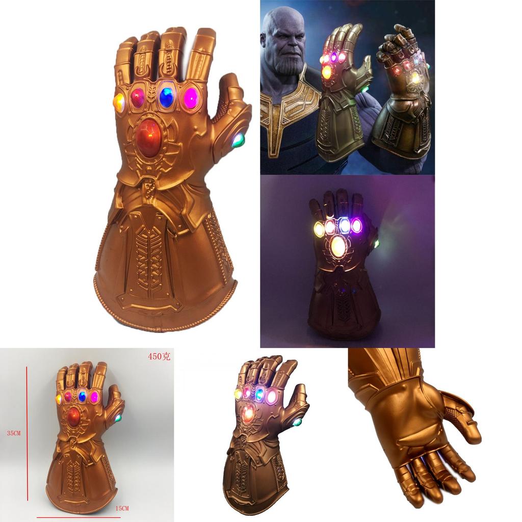 Guantelete del Infinito de Vengadores 3 Infinity War de Calidad Premium Luz LED Guantes de Thanos Accesorio de Cosplay Para Entusiastas