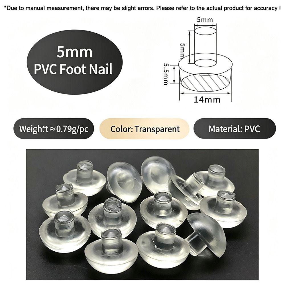 50Pcs with Stem Rubber Grippers Table Spacers for Furniture Hole Push in