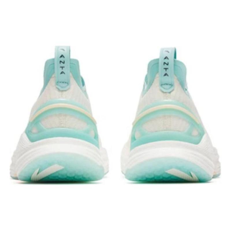 Anta Cushioned Anti-Slip Wear-Resistant Breathable Lightweight Low-Top Running Shoes Women's White Blue Sneakers 122245580S-11