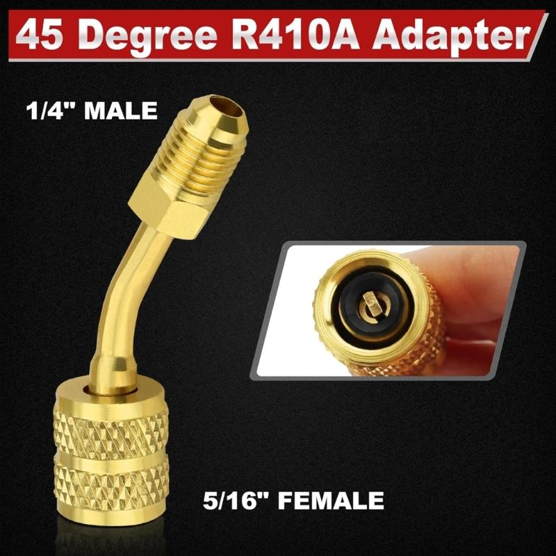 Comprehensive Adapter Kit Refrigerant Adapter Angled Valves Kit Cooling System Repair Tool for Refrigerations Service
