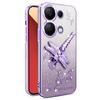 For Xiaomi Redmi Note 13 Pro 4G/Poco M6 Pro 4G Case Dragonfly Kickstand TPU Flowers Glitter Phone Cover