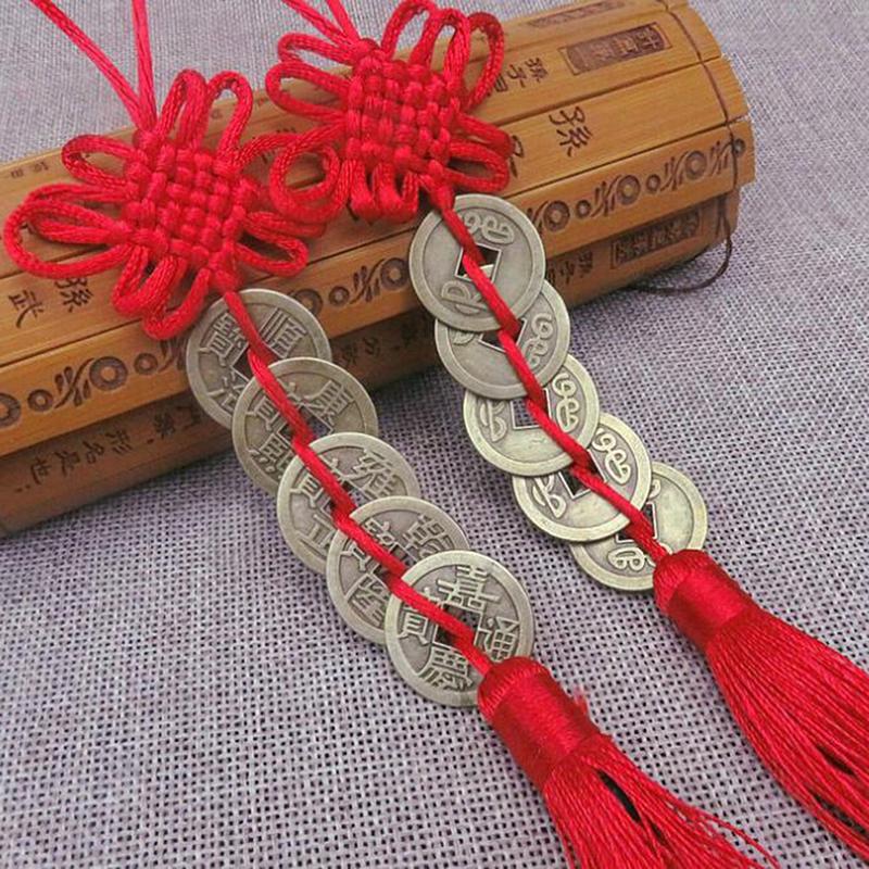 Thai Amulet Feng Shui Yin Yang Rope Knot Money Wealth Success Ancient Coins Buddhist Retro Vintage Protect Charm Talisman Powerful Health Luck Jewelry