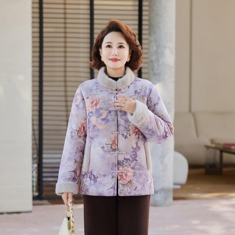 Neue Samt-Winterjacke, warm und gefüttert, Neue gefütterte Winterjacke, Chinesische gefütterte Damenbekleidung