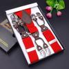 Men's Six-Clip Jacquard Wide Suspenders with Printed Webbing
