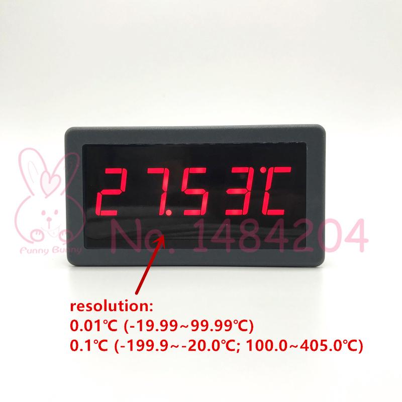 Digital Thermometer DC12V 24V / 5V Red Blue LED Temperature Display Indicator 5135T, Optional: Pt100 RTD Sensor Class A 4 Wire
