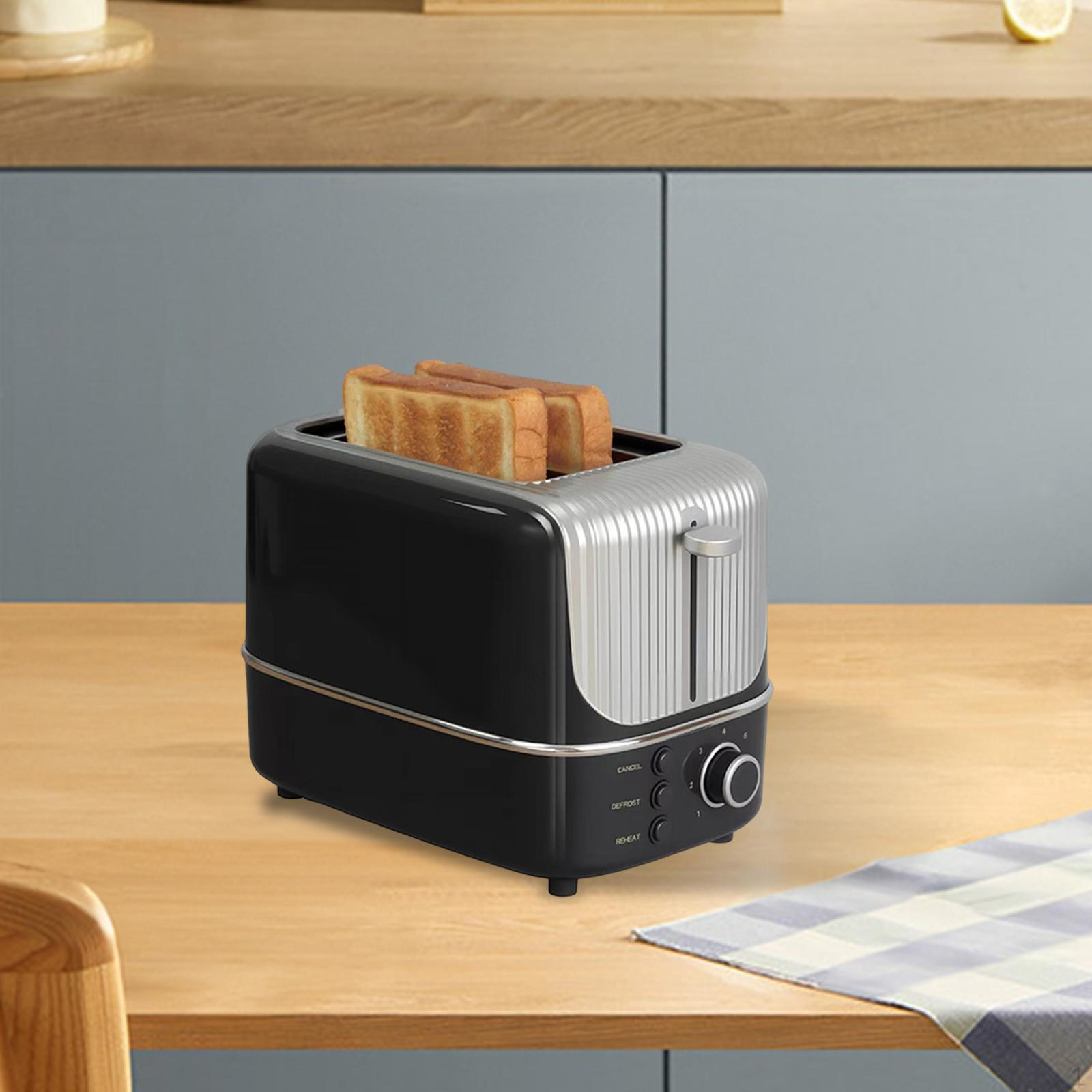 

2 Slice Toaster, Home Use Compact Breakfast Machine with 9 Browning Settings Beige чорний