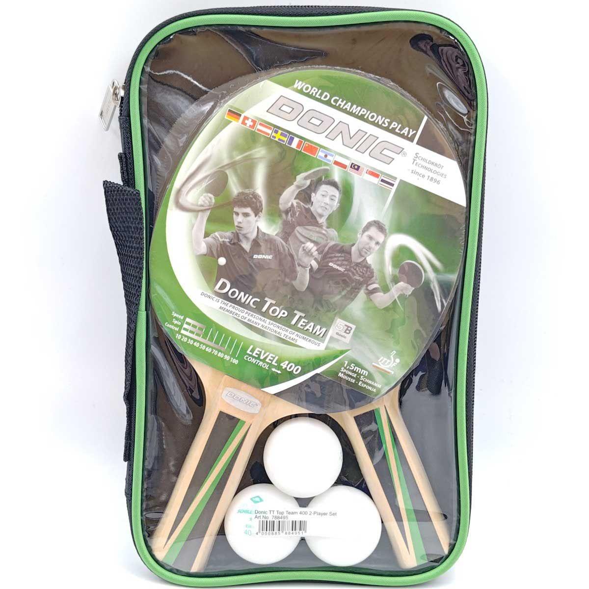 Used [Unused] DONIC Top Team 400 Table Tennis Racket 2 Ball Case Set 788495 DONIC