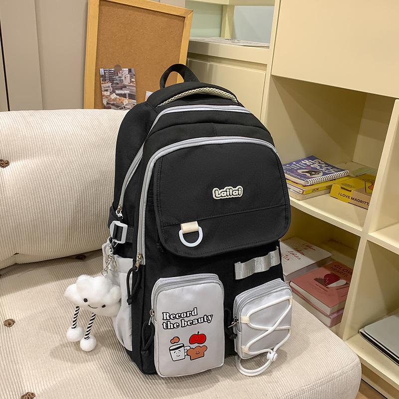 Girl cute little fresh backpack junior high school high school student campus schoolbag women's leisure large-capacity travel backpack