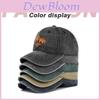 Retro Embroidered Coconut Tree Baseball Cap Vintage Embroidery Duck Tongue Cap Washed Denim Sun Hat Wide Brim