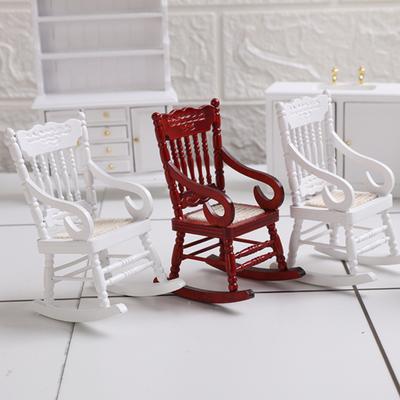 1:12 Dollhouse Miniature Chair Wooden Chair Armchair Model Doll Mini Office Furniture Ornament Micro Scene Construction Props