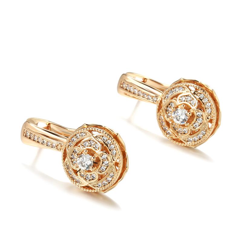 SIMJOO Personality Design Temperament Rose Gold Hollow Ear Buckle Jewelry