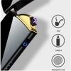Smart Windproof Electric Metal Lighter Flameless Plasma Lighter Double Arc Usb Rechargeable Led Power Display Touch HOT YELLOW