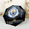 Manchester City Customizable Name Umbrella Portable Automatic Umbrella Compact 8-Rib Design Compact Design for Outdoor Daily Use Elegant Spiritual Gif
