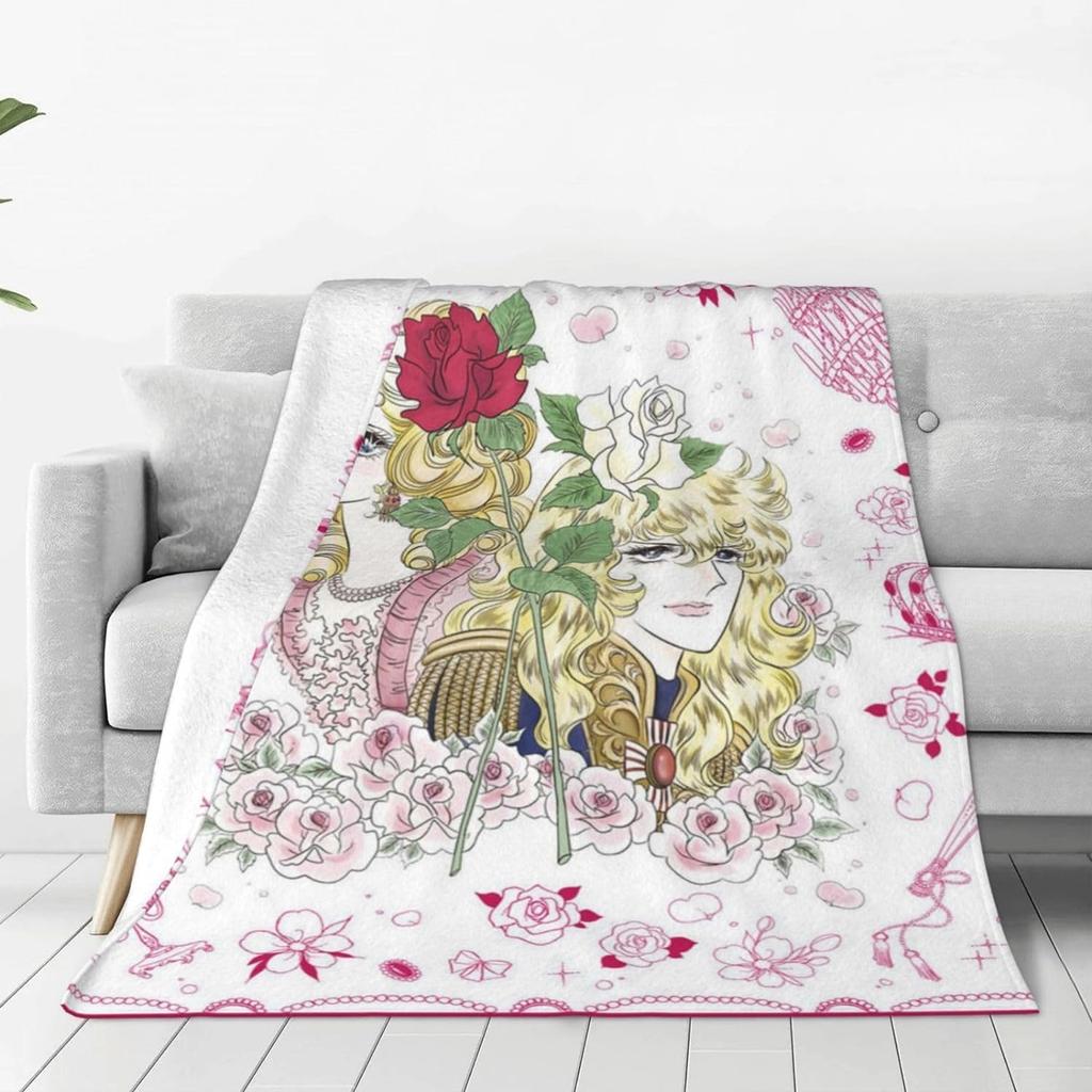 The Rose of Versailles Blanket, Fluffy Flannel Blanket, Stylish All-Season Washable Throw Blanket, Warm and Cute, 80"x60