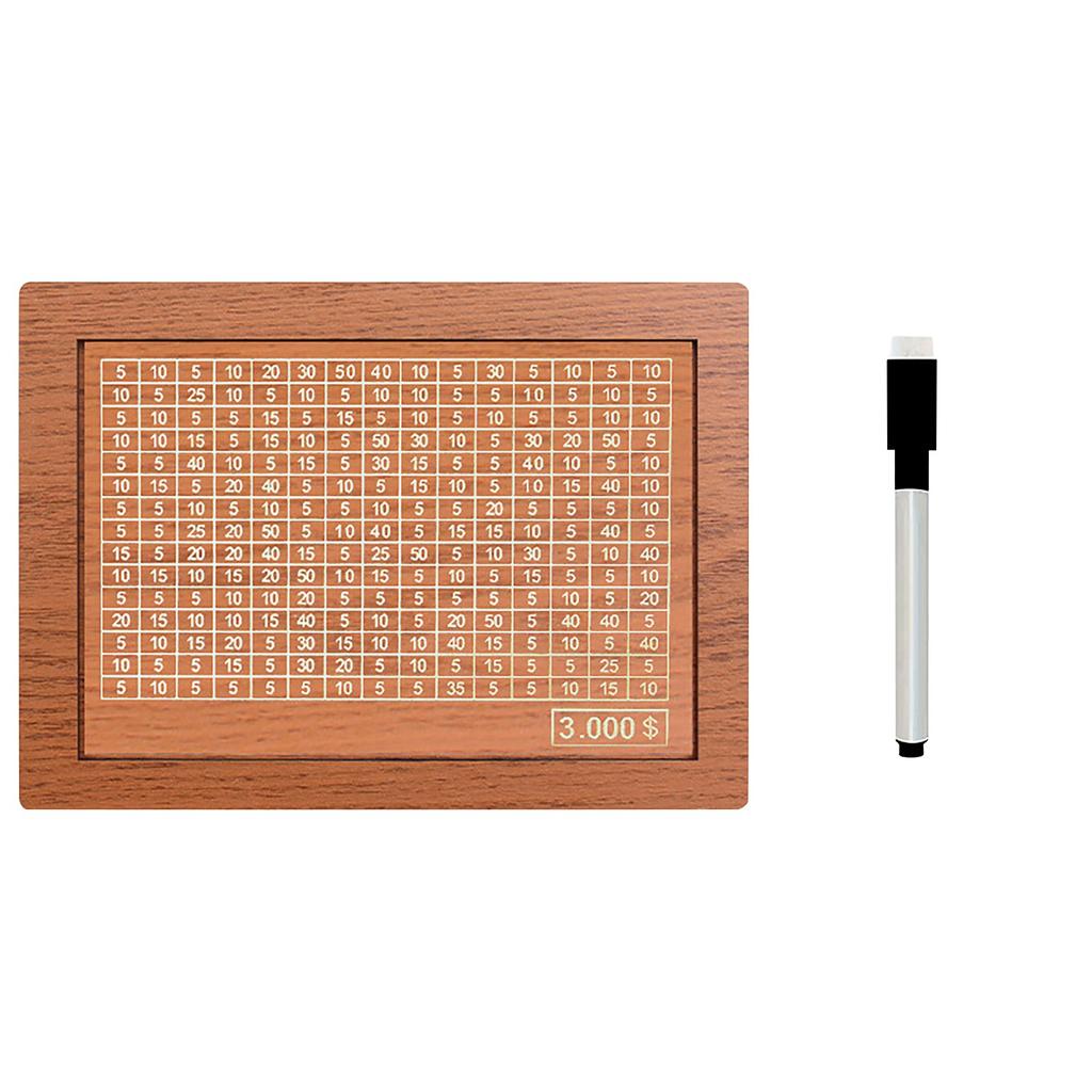 Spardose aus Holz, Spar-Challenge-Box, Sparkasse, Spardose aus Holz mit Geldziel und Zahlen