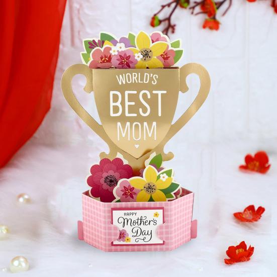 3D Mother Day Card Fly-Out Design Best Mom 3D Greeting Card DIY