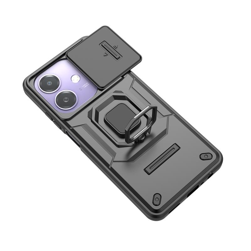 Shockproof Case For Oppo A3 Case For Oppo A3 5G Ring Holder Magnetic Full Edge Back Cover For Oppo A3 A3X 5G Push Window Case