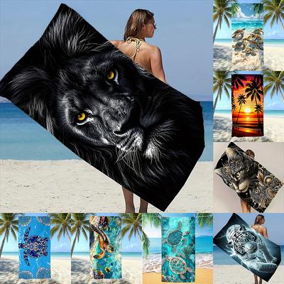 1pc Assorted Animal & Scenic Print Quick-Dry Beach Towels Perfect Choice for Beach Vacation Party Gifts