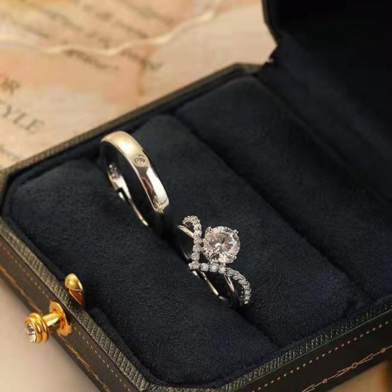 Korean Version of Wedding Props, Wedding Ceremony Ring, Live Pair, Simulated Couple, Diamond Ring, Marriage Proposal Ceremony, Wearing Accessories