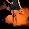 Hanging decoration for door or window, paper, orange, pumpkins, Halloween theme, set of 3 pumpkins