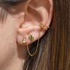 Fashion Boots Cactus Asymmetric Earrings for Women Stainless Steel Dragonfly Zircon Tassel Chain Dangle Earring Piercing Jewelry